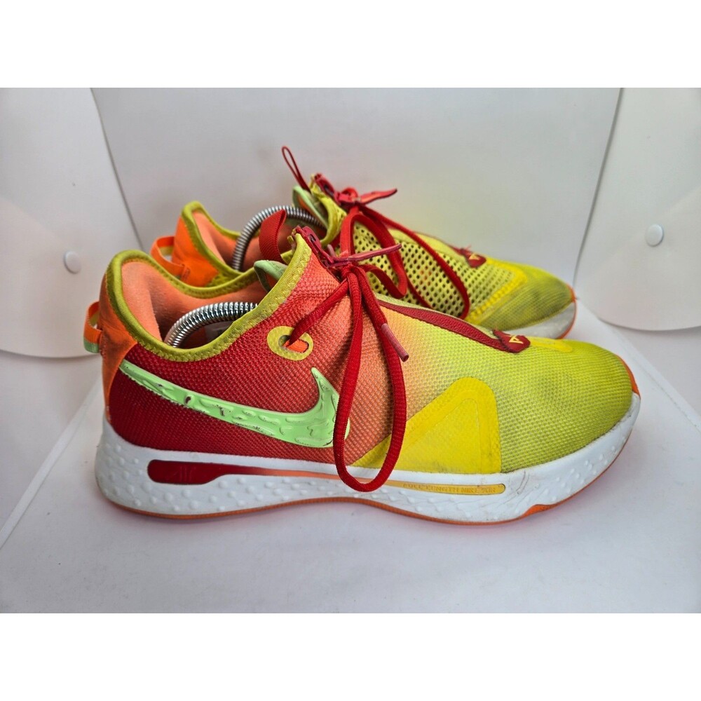 Nike PG 4 Hot Sauce Basketball Shoes Men's 11 Yellow Athletic Court Gym Sneakers